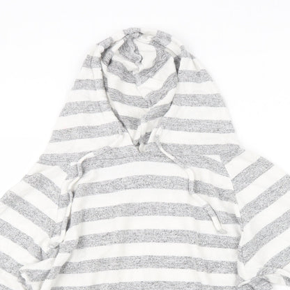 Love to Lounge Womens Grey Striped  Pullover Hoodie Size 4