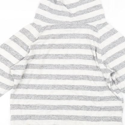 Love to Lounge Womens Grey Striped  Pullover Hoodie Size 4