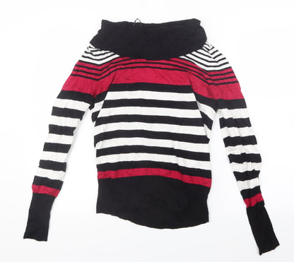 Marks and Spencer Womens Black Striped Knit Pullover Jumper Size 12
