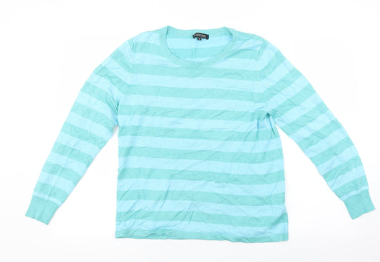 Collection Womens Blue Striped Knit Pullover Jumper Size 12