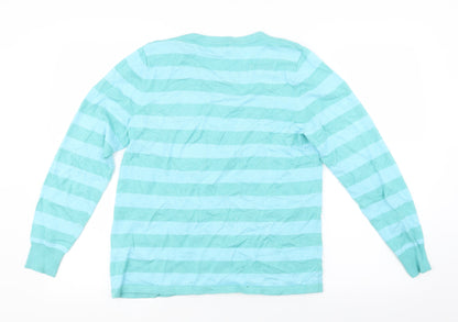 Collection Womens Blue Striped Knit Pullover Jumper Size 12