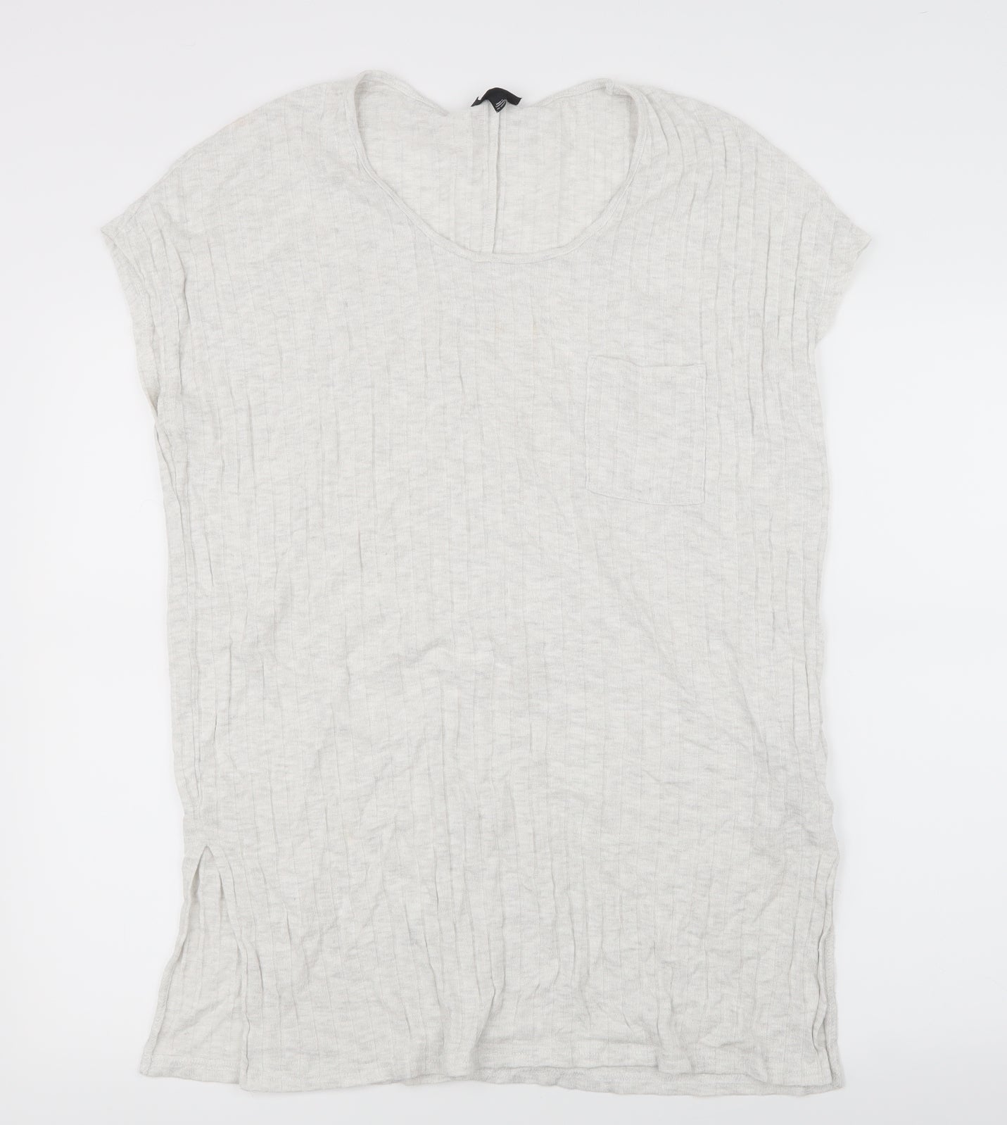 Womens UK Size 14 Topshop Grey Basic T-Shirt