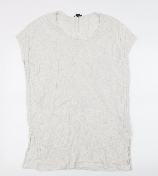 Womens UK Size 14 Topshop Grey Basic T-Shirt