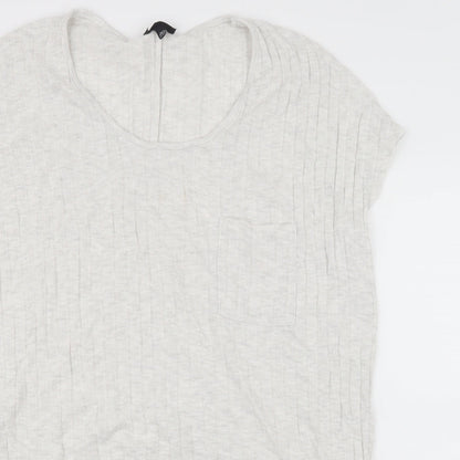 Womens UK Size 14 Topshop Grey Basic T-Shirt