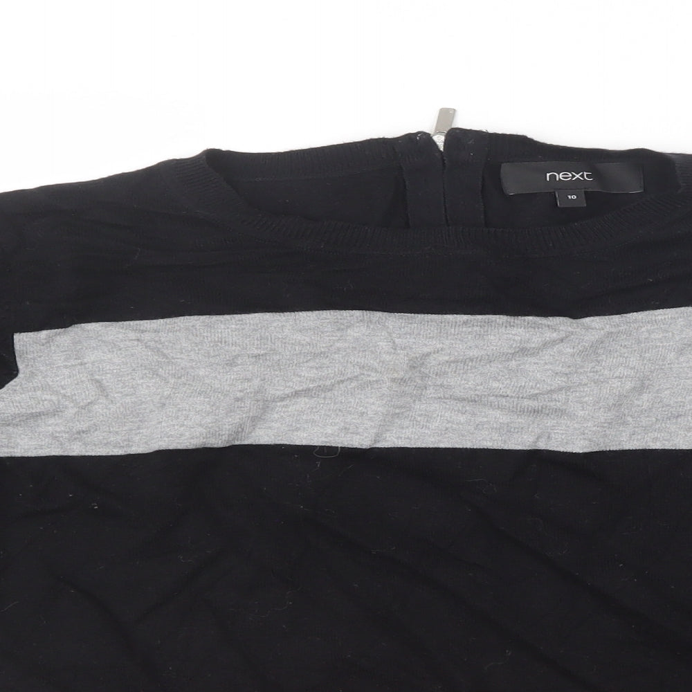 Next Womens Black  Knit Pullover Jumper Size 10