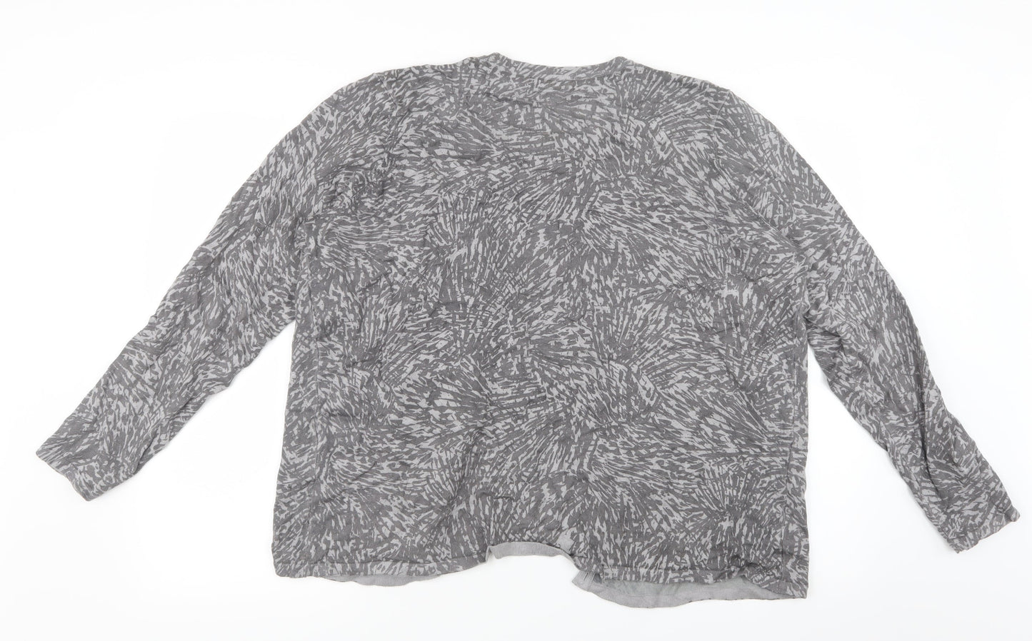 Bonmarché Womens Grey Geometric Knit Cardigan Jumper Size L