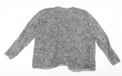 Bonmarché Womens Grey Geometric Knit Cardigan Jumper Size L