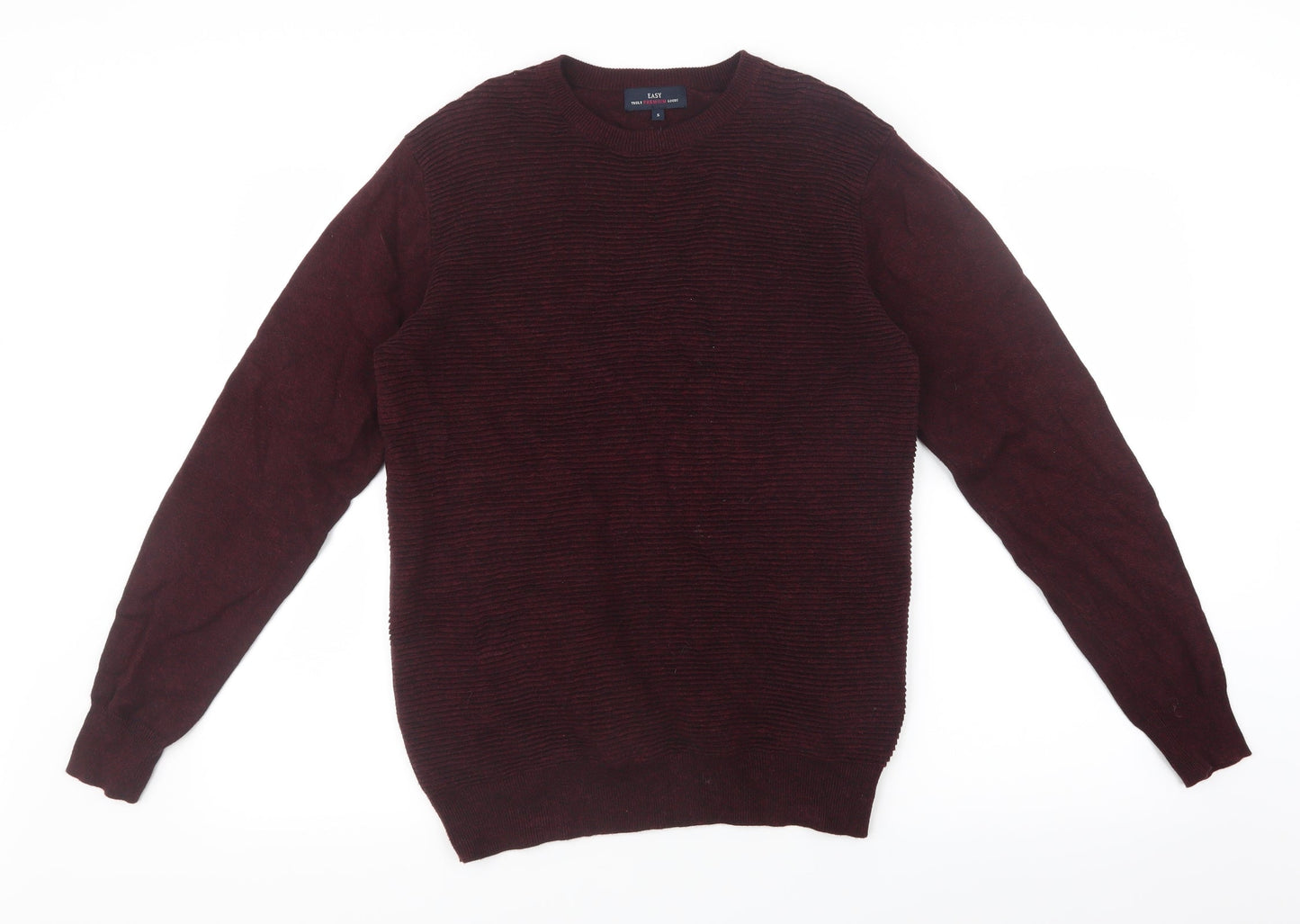 Easy Mens Purple  Knit Pullover Jumper Size S