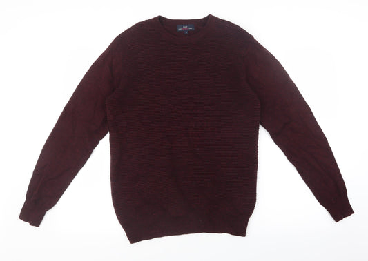 Easy Mens Purple  Knit Pullover Jumper Size S