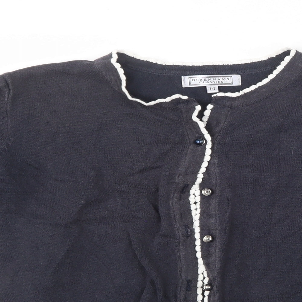 Debenhams Womens Blue  Knit Cardigan Jumper Size 14
