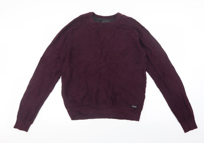 Threadbare Mens Purple  Knit Pullover Jumper Size M