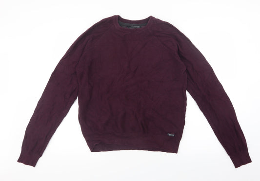 Threadbare Mens Purple  Knit Pullover Jumper Size M