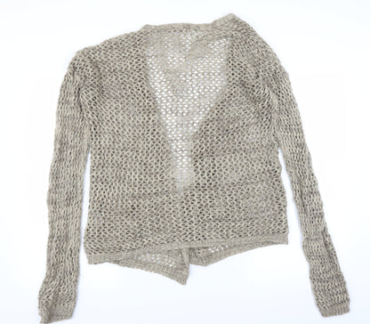 internationale Womens Beige   Cardigan Jumper Size 12  - open knit