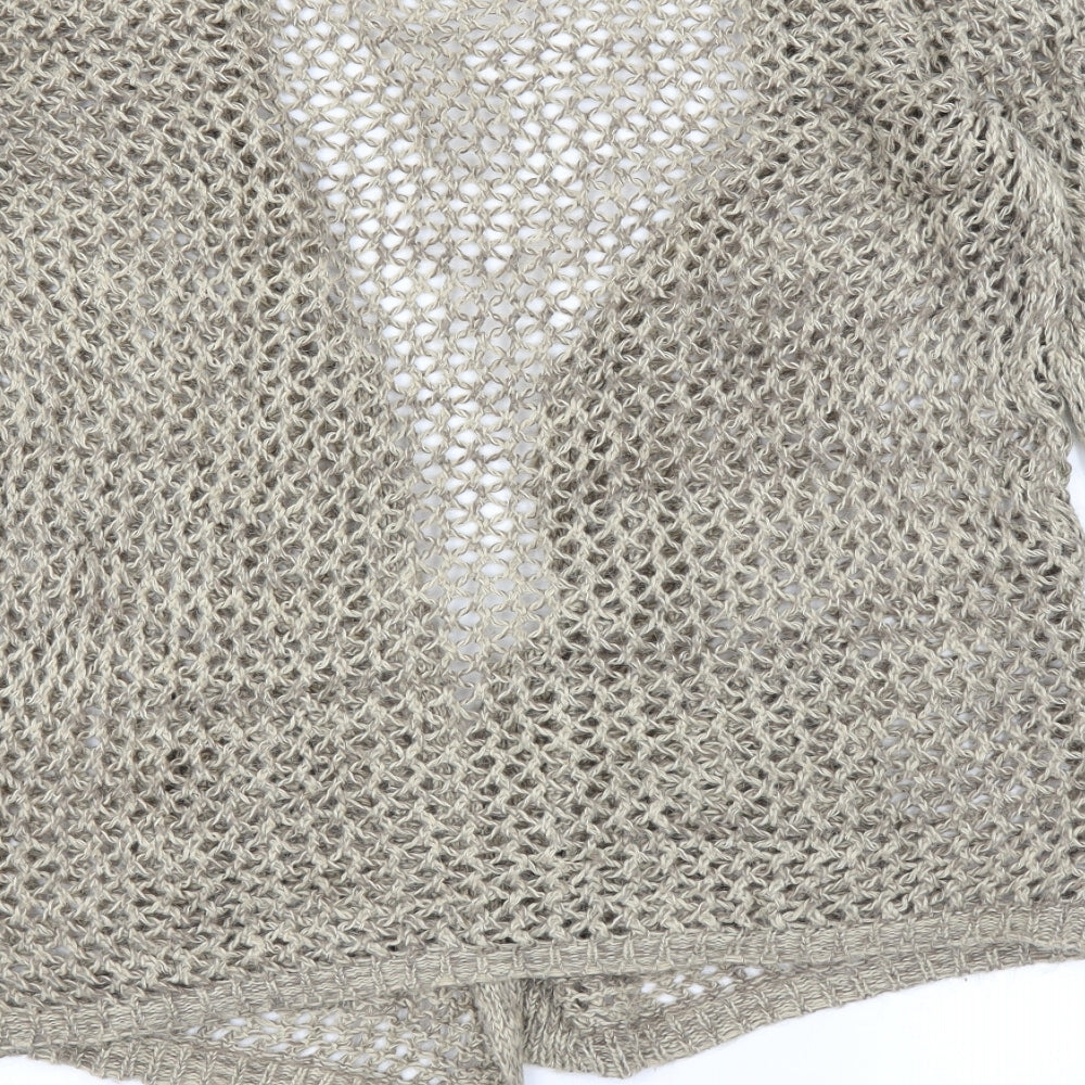 internationale Womens Beige   Cardigan Jumper Size 12  - open knit