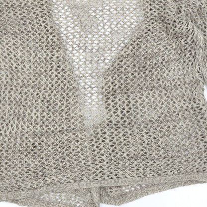 internationale Womens Beige   Cardigan Jumper Size 12  - open knit