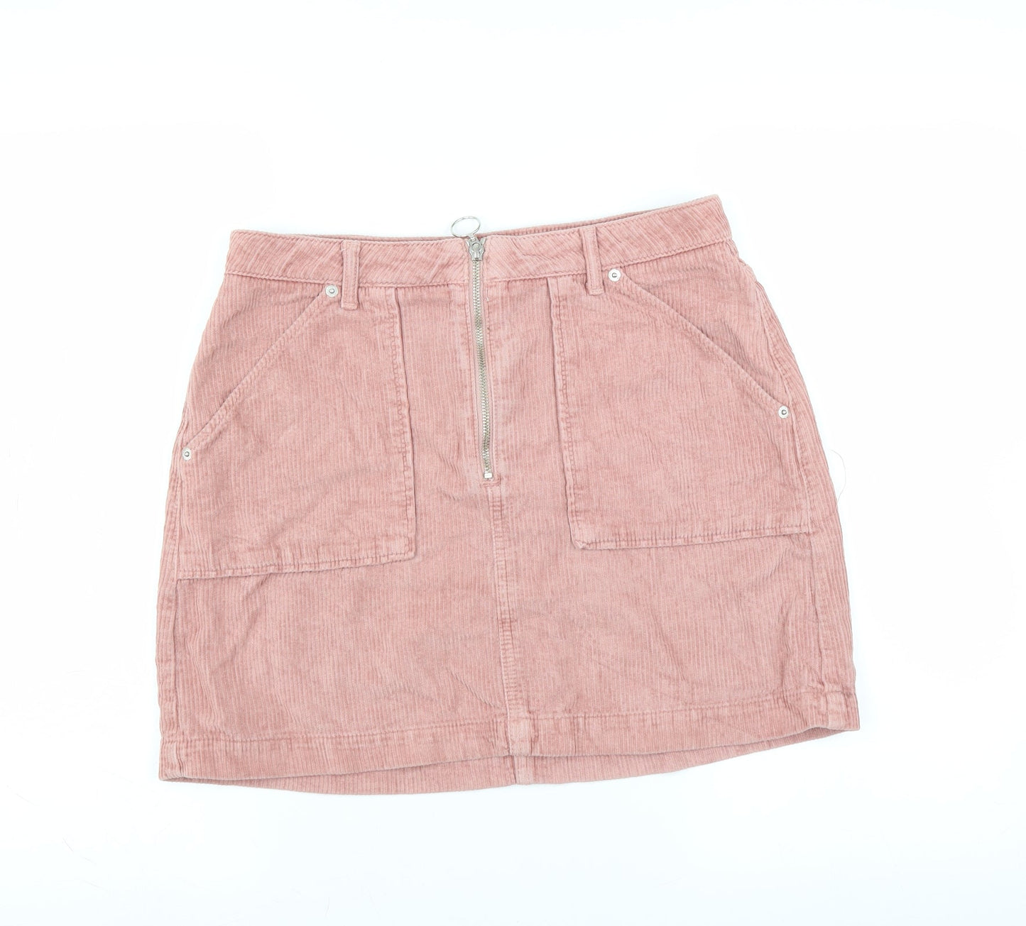 Topshop Womens Pink  Corduroy A-Line Skirt Size 12