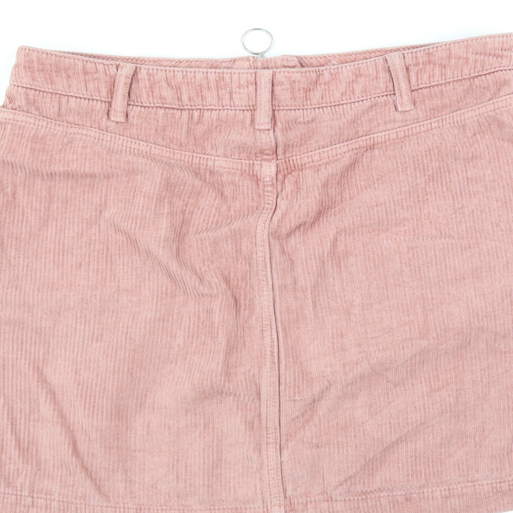 Topshop Womens Pink  Corduroy A-Line Skirt Size 12