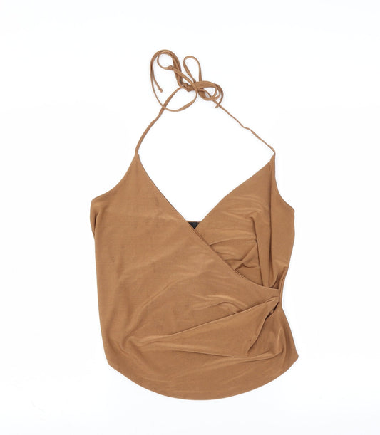 Missguided Womens Brown   Basic Blouse Size 8