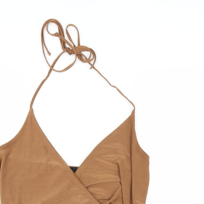 Missguided Womens Brown   Basic Blouse Size 8