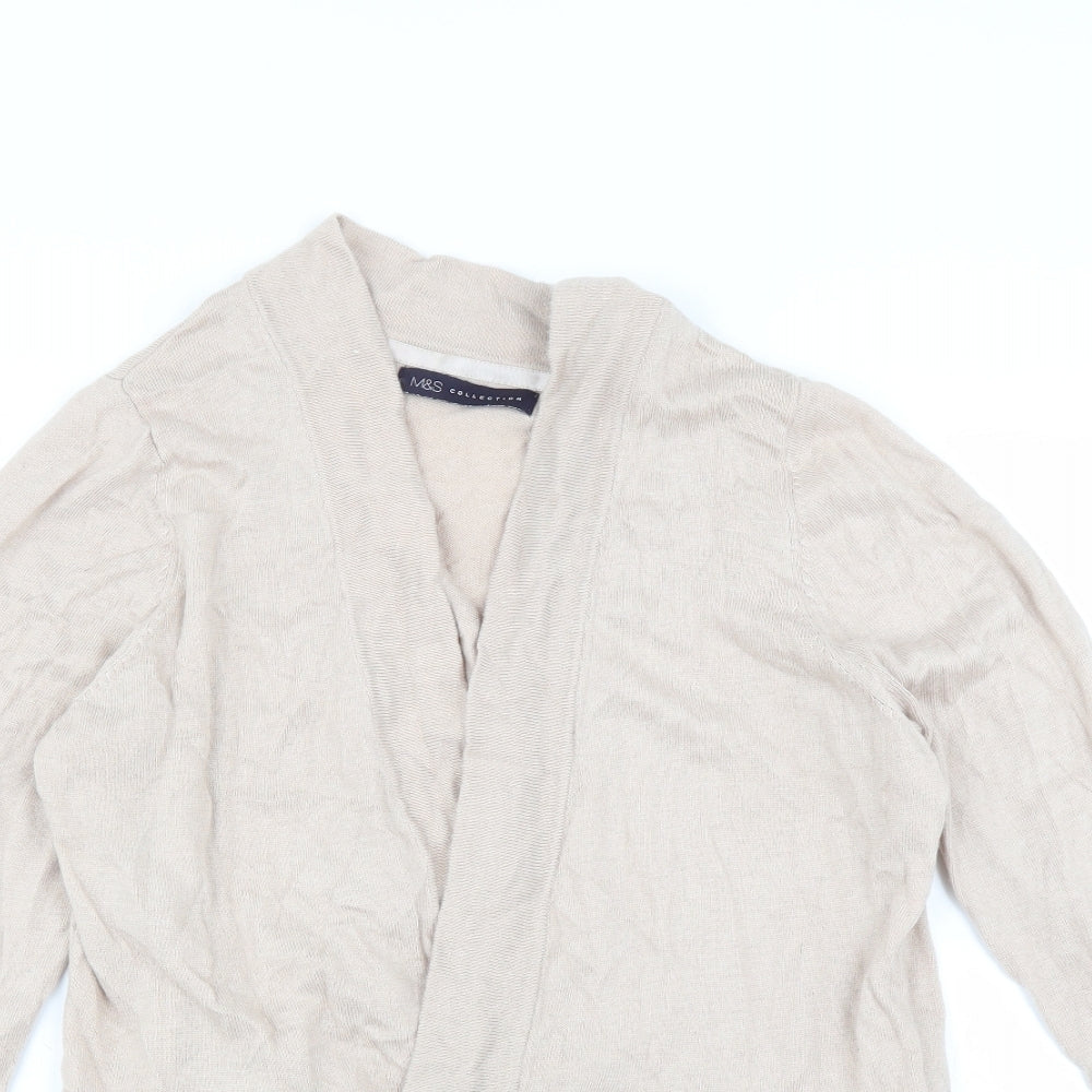 Marks and Spencer Womens Beige   Cardigan Jumper Size 14
