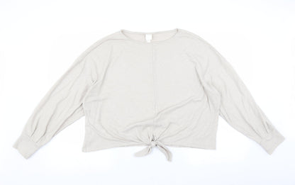 H&M Womens Beige   Pullover Jumper Size L  - Tie front