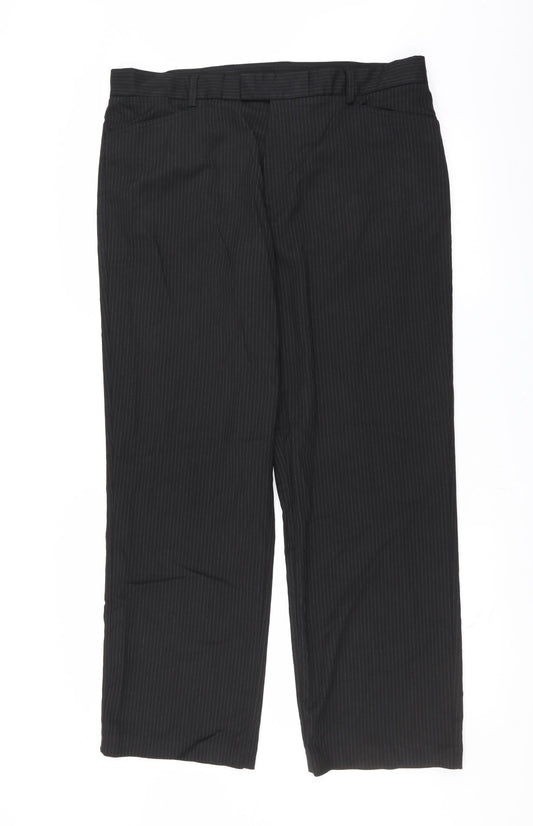 Burton Mens Beige Striped  Trousers  Size 38 in L30 in