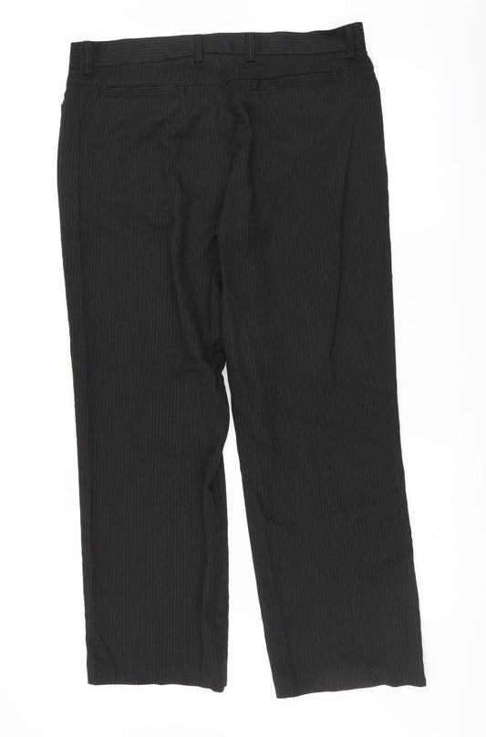 Burton Mens Beige Striped  Trousers  Size 38 in L30 in