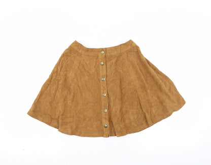 New Look Womens Beige   A-Line Skirt Size 4  - button front