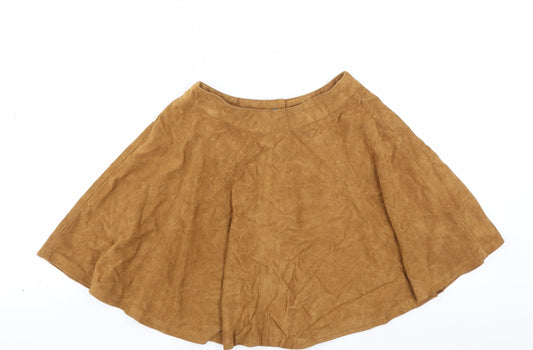 New Look Womens Beige   A-Line Skirt Size 4  - button front