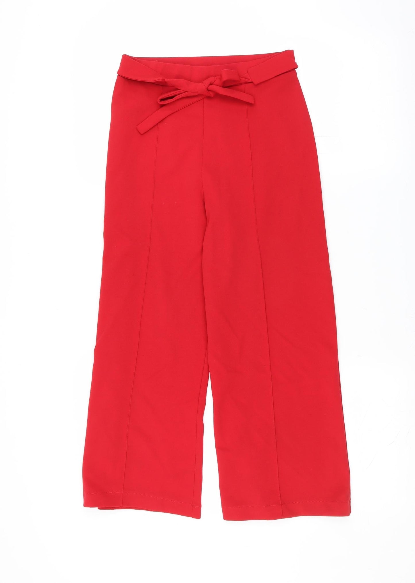 Miss Selfridge Womens Red   Trousers  Size 6 L22 in - cropped tie waist