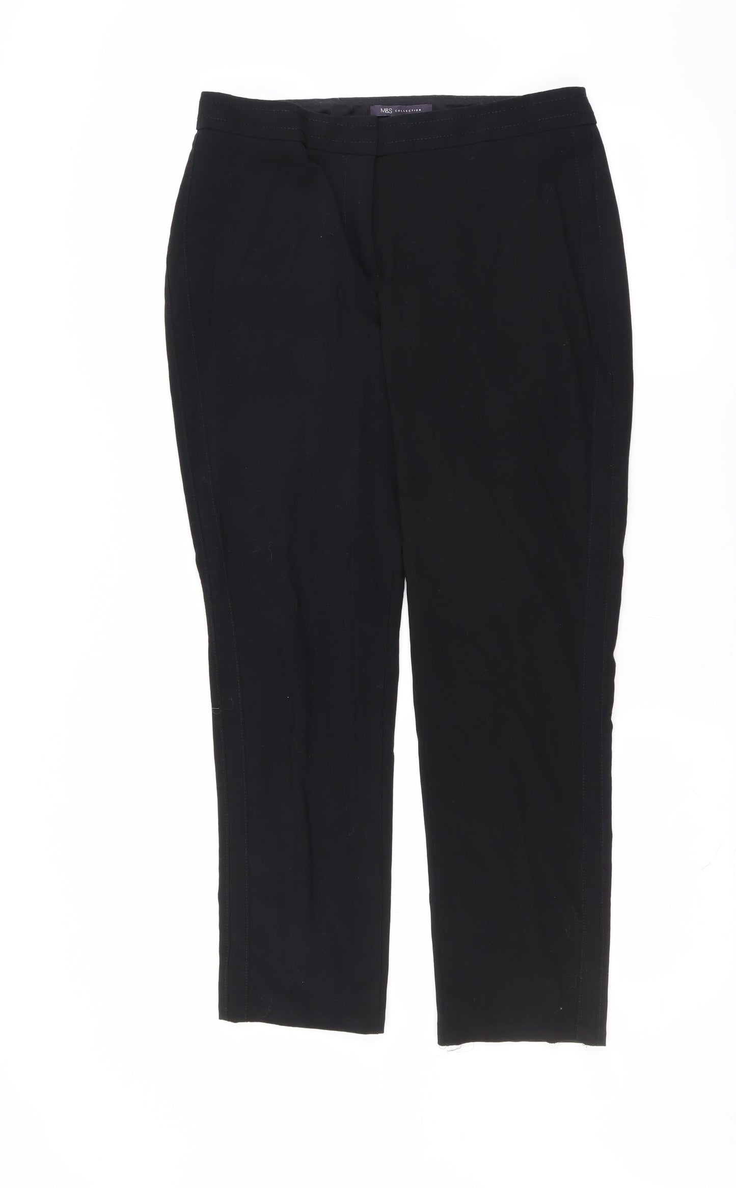 Womens UK Size 12 Marks and Spencer Slim Fit  Black Trousers