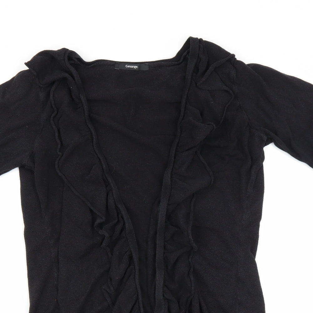George Womens Black   Cardigan Jumper Size 12  - Ruffle Detail