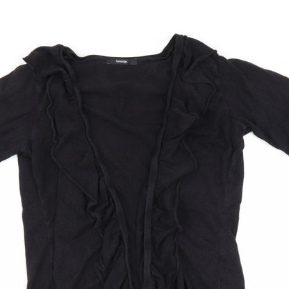 George Womens Black   Cardigan Jumper Size 12  - Ruffle Detail