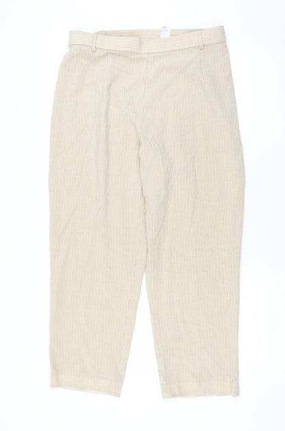 Womens UK Size 18 Marks and Spencer Regular Fit  Beige Trousers