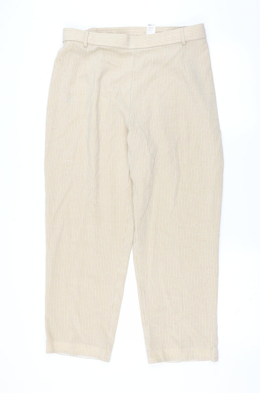Womens UK Size 18 Marks and Spencer Regular Fit  Beige Trousers