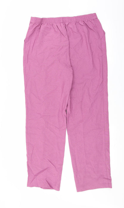 Womens UK Size 14 Marks and Spencer Regular Fit  Pink Trousers