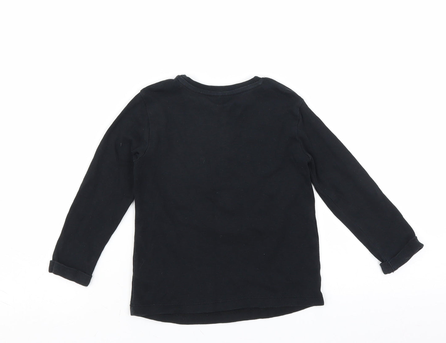 George Girls Black   Basic T-Shirt Size 18-24 Months  - unicorn rainbow
