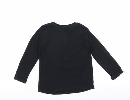 George Girls Black   Basic T-Shirt Size 18-24 Months  - unicorn rainbow