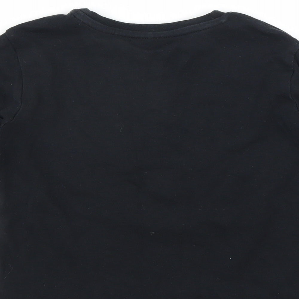 George Girls Black   Basic T-Shirt Size 18-24 Months  - unicorn rainbow