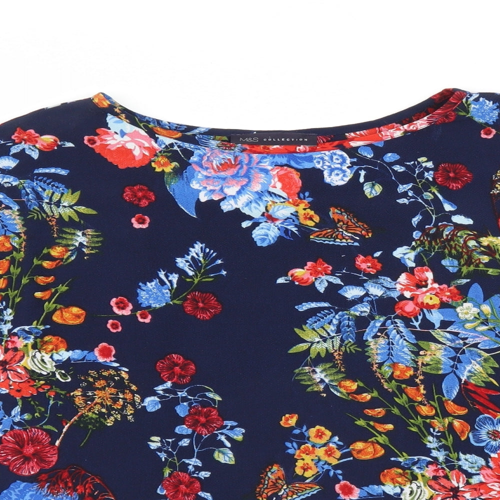 Womens UK Size 12 Marks and Spencer Blue Basic Blouse