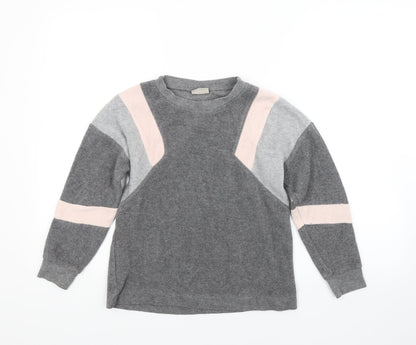 NEXT Girls Grey  Fleece Pullover Sweatshirt Size 10 Years
