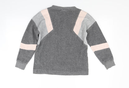 NEXT Girls Grey  Fleece Pullover Sweatshirt Size 10 Years