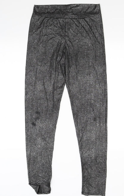 PRETTYLITTLETHING Womens Silver   Jogger Leggings Size 12 L28 in