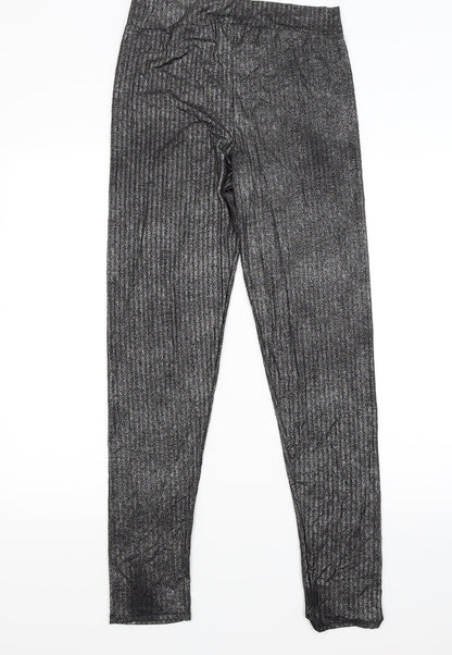 PRETTYLITTLETHING Womens Silver   Jogger Leggings Size 12 L28 in