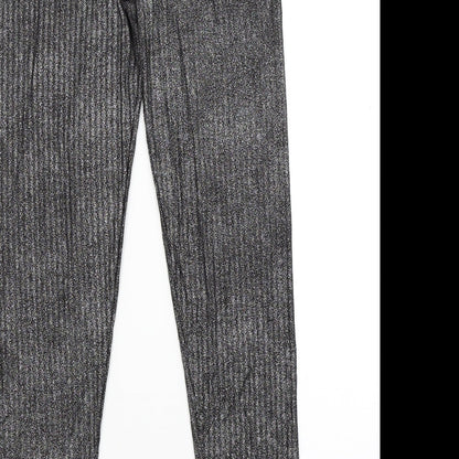 PRETTYLITTLETHING Womens Silver   Jogger Leggings Size 12 L28 in