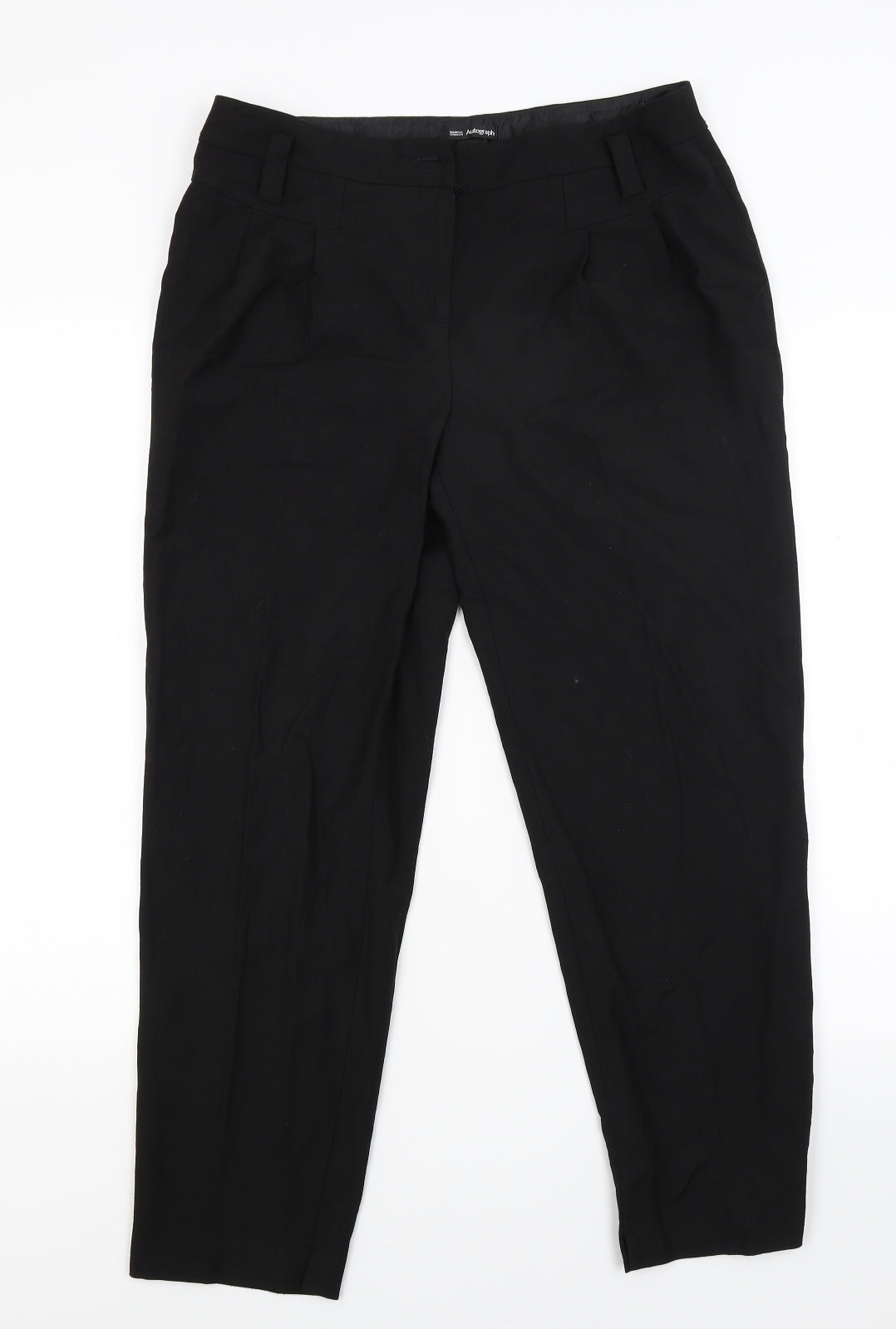 Womens UK Size 12 Marks and Spencer Regular Fit  Black Trousers