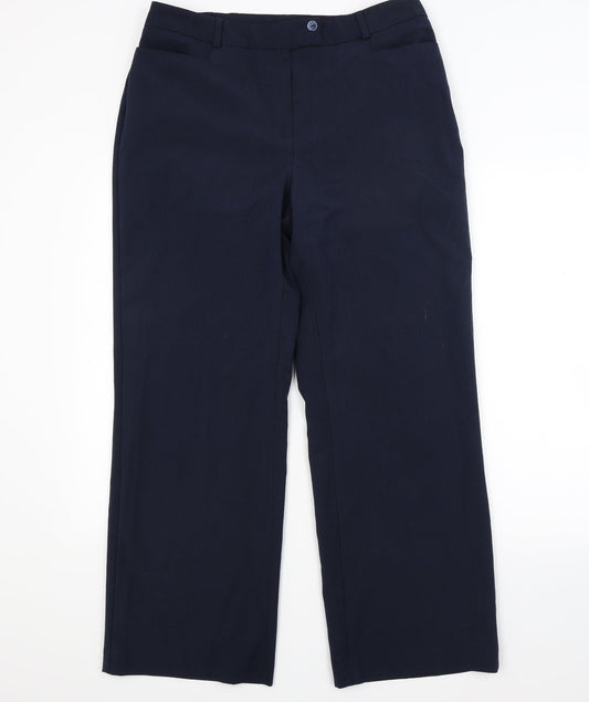 Womens UK Size 14 Slimma Regular Fit  Blue Trousers