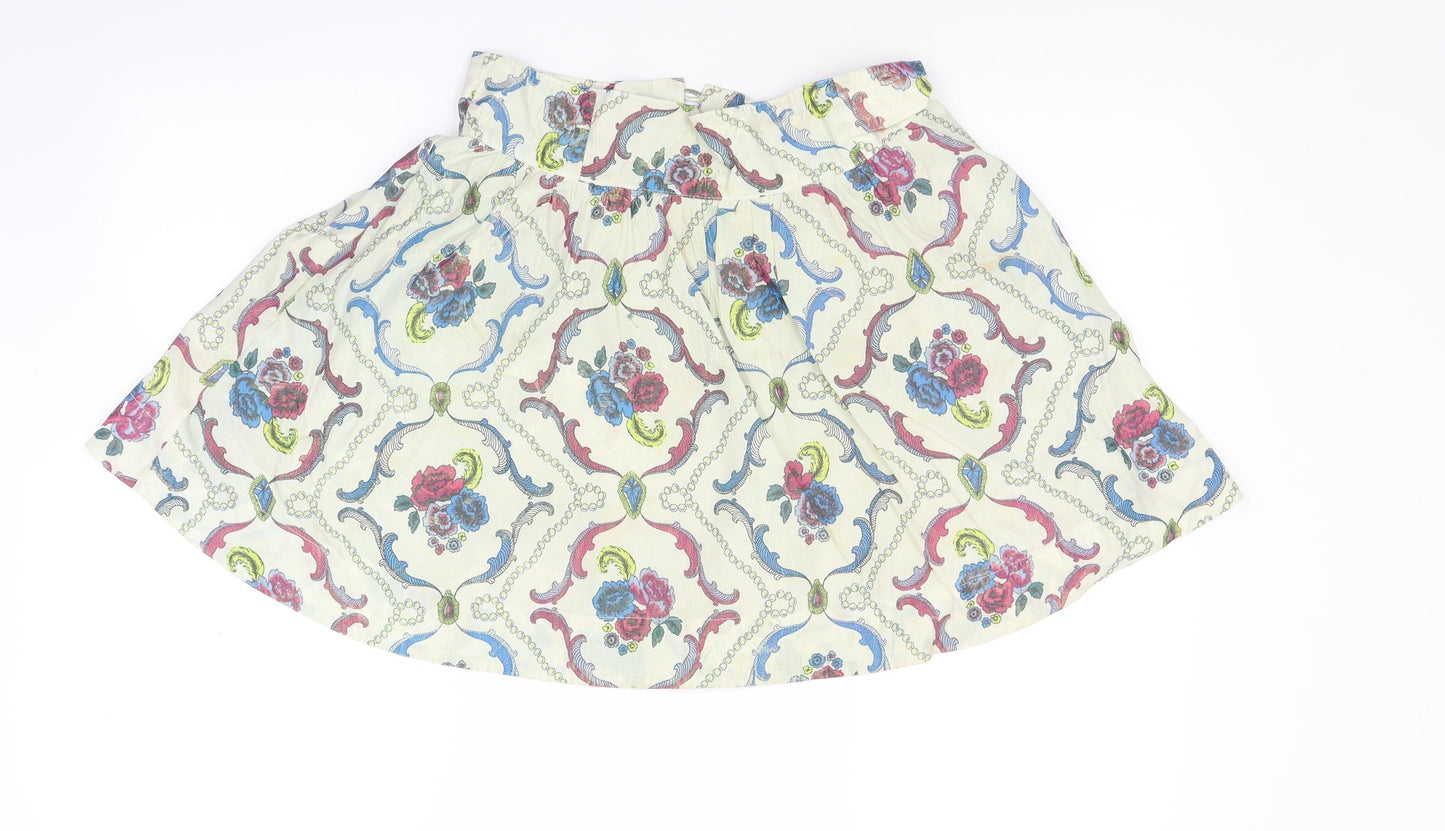 Divided Womens Multicoloured Floral  Flare Skirt Size 38