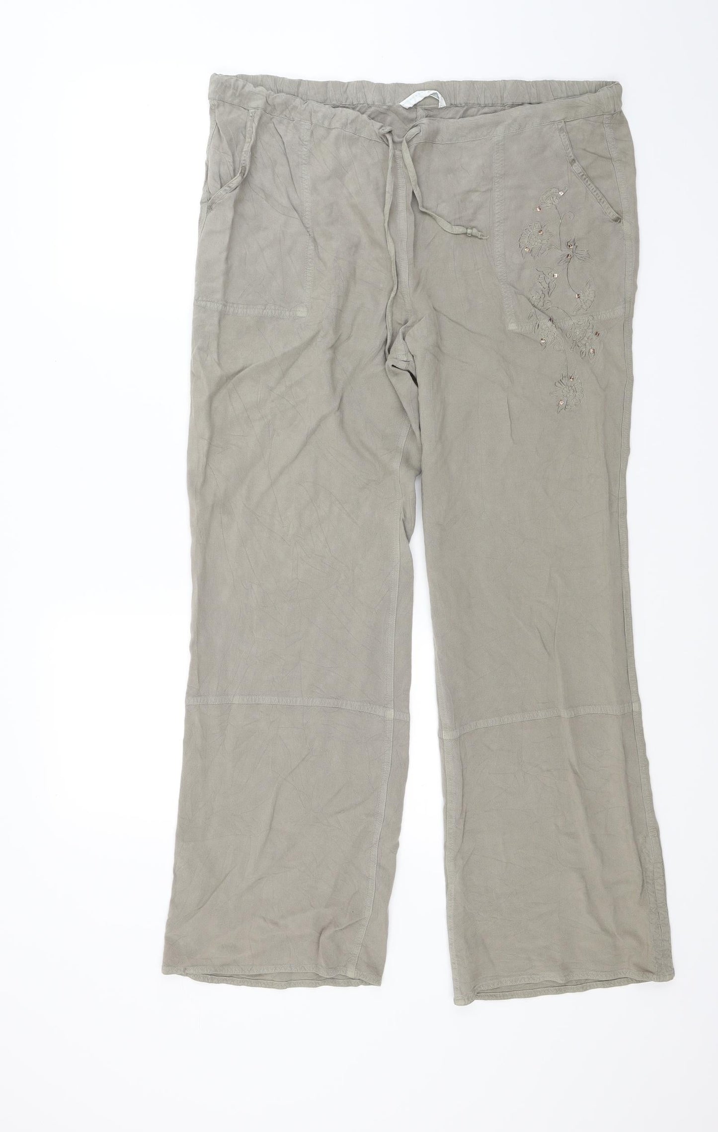 AMARANTO Womens Beige   Jogger Trousers Size 16 L28 in