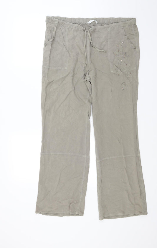 AMARANTO Womens Beige   Jogger Trousers Size 16 L28 in